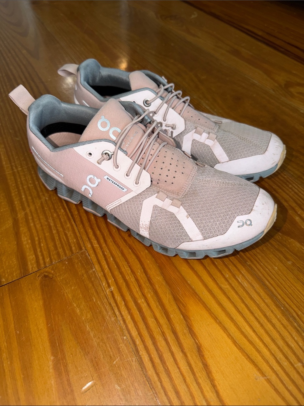 On Running Cloud Waterproof Women’s Sneakers — Pink and Gray